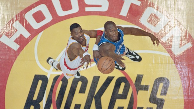 Hakeem Olajuwon and Shaquille O'Neal in the 1995 NBA Finals