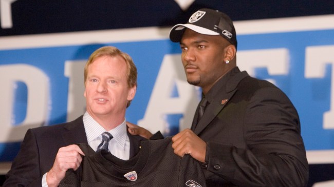 Roger Goodell and Jamarcus Russell at the NFL Draft