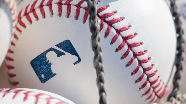MLB logo on baseball