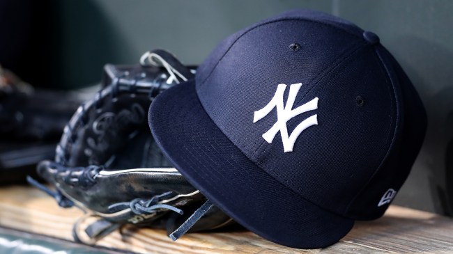 New York Yankees hat and baseball glove